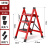 阿笛莫（ADIMO） 梯子加厚碳钢人字梯三步折叠梯加宽踏板登高工程梯无头红色