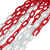 金诗洛 KSL201 塑料警示链条  路锥链条 隔离链子 链条 警示防护链条 隔离墩链条（6mm红白-5米）