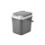 努师傅  CZT01 茶渣桶 塑料按压式方形茶水桶 7L 商用办公室手提垃圾桶 过滤垃圾筒 灰色