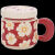 屋妙羽复古奶油风杯子创意马克杯陶瓷女生ins高颜值水杯带盖咖啡杯简约 红色A款400豪升 杯子带盖