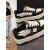 步康尼品牌黑白熊猫流行面包鞋子女2024春夏季新款网红运动休闲板鞋 黑色单里专柜版 35