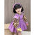 佩唯莉女童秋季新款衬衣连衣裙套装时尚印花立体小飞袖宝宝上衣 连衣裙紫色2222 80cm