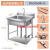 不锈钢水槽单双三槽带支架厨房洗菜盆洗手盆洗碗池水池商用 60*60*80cm单槽加厚款