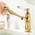 完壮法式复古抽拉式水龙头全铜面盆洗手龙头浴室金色冷热水头 金色
