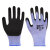 手套浸胶耐磨乳胶发泡王磨砂防滑舒适透气工作劳保防护 紫纱线紫胶12双 M