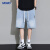 摩高2024新款夏季短裤男式牛仔裤浅色系日常休闲风MGDK352817   浅蓝 M