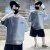 南极人（Nanjiren）儿童装男童短袖T恤夏季2024新款中大童夏装男孩潮酷上衣夏款t 灰色 130码【建议6-7岁】