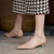 JIANQII羊皮大码女单鞋40-43宽胖脚夏季软皮高跟鞋真皮小码女鞋 杏色(防磨软皮)3CM 31