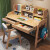 桠棠书桌家用卧室学生写字桌可升降实木书桌带书架