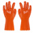 出极 浸胶工业手套 加厚PVC手套 橡胶劳保手套 单位:双 橘色防滑颗粒手套5双 