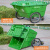 瀚海融科        400L保洁车手推塑料环卫垃圾车大号户外垃圾桶市政物业垃圾清运车 绿色（整车不带盖）