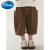 迪士尼（Disney）童装男童短裤外穿夏季儿童竖条纹薄款七分裤中小童休闲裤子 咖色 100cm