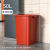 商用无盖大垃圾桶30升40大号户外方形桶大容量厨房超大卫生桶 50L红色正方形无盖垃圾桶 送垃