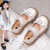 萨肯猫（SAKENMAO）女童公主鞋2024春季儿童洛丽塔宝宝皮鞋软底时尚女孩黑色皮鞋 米白色 26码内长16.2cm