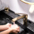 科勒艾非K-97345T全铜台上下盆水龙头冷热浴室面盆洗脸盆单孔加高龙头 矮款金色