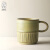 九土日式手工陶瓷咖啡杯简约复古粗陶马克杯水杯子情侣对杯家用 窑变绿