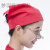 瑞谧韩版餐厅服务员头巾帽厨师三角巾餐饮防尘防油烟厨房做饭包头帽子 红色 SC16 可调节