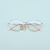 Dhoptical杰克马丁纯钛眼镜架半框商务经典镜框女款设计师网红清新J87040 粉金