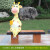 户外卡通动物坐凳摆件布朗熊长颈鹿座椅雕塑景区公园林幼儿园装饰 Y1398-1双人长颈鹿坐凳 -含