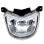 适用银豹125头罩HJ125K-2A-3大灯罩钻豹摩托车大灯壳导流罩前照灯 黑色头罩带风镜加大灯