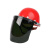 焊途电焊防护罩安全帽面罩焊工专用防护打磨切割割草焊帽子头戴式面具 红安全帽+支架+黑色屏