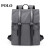 POLO 双肩包男士背包大学生书包电脑包大容量15.6英寸商务通勤包 灰色