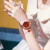 劳士顿（ROSDN）手表女轻奢品牌时尚学生网红腕表情人节礼物女士手表 玫金红面网带(女神款)