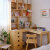 转角书桌书架一体桌子儿童实木学生家用学习桌卧室写字桌书柜组合 右桌全FAS樱桃木 木蜡油 120x160x75cm