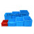 周转箱塑料箱加厚货架盒带盖长方形胶筐蓝色物料盒养龟收纳储物箱 53*38*17cm