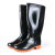 德威狮 耐酸碱高筒雨靴雨鞋防化靴雨鞋水鞋防滑耐油靴水鞋 黑色 44