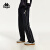 卡帕（Kappa）休闲裤新款女复古运动裤拼色休闲长裤宽松直筒卫裤 羊脂白0111 S