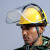 透明防护面罩安全帽面屏电焊打磨防冲击耐高温防飞溅安全防尘面具 PC面屏1.5mm加厚(需搭配帽