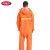 千里雨 热压坑道服环卫服加厚雨衣套装雨披橘红背带套装 XXL码