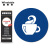 稳斯坦 桌面物品定位贴 5S6S标志标识办公规范标签 蓝色10*10cm茶杯(5个) W542