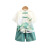 迪士尼（Disney）汉服男童夏季薄款短袖套装宝宝国学古装唐装中国风儿童表演出服装 绿色 90cm