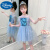 迪士尼（DISNEY）六一爱莎公主裙女冰雪奇缘拖尾连衣裙23夏季新款儿童艾沙女王裙子 粉色 140cm