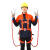 全身五点式国标逃生保险绳子双钩耐磨高空户外空调电工作业安全带 腰部款-单小钩2米升级