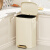 厨房垃圾桶2024不锈钢客厅大容量带盖脚踩高颜值商用大号 50L-奶油白-平纹厨房专用高桶