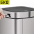 EKO 自动智能感应开盖垃圾桶 商用办公室带盖大号不锈钢方圆桶 EK9252RP-MBS-9L 雅黑 [锂电池款]