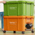 柏钢 大号绿色工业储物箱塑料箱带盖周转箱带轮收纳整理箱520*380*320