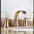 九JMW牧王浴室柜组合面盆水龙头金色台盆分体三件四件套三孔龙头 白金三件套加厚铜芯