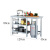 加厚厨房工作台不锈钢桌子家用操作台面可放煤气罐厨房台收纳架子 长130宽50高80单层加三层
