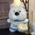 班达熊西高地玩偶可爱小狗女生睡觉专用抱着睡的公仔布娃娃礼毛绒玩具 西高地【牛仔帽蓝白毛衣白包】 (25)厘米