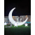 发光月亮灯户外太阳能防水室外网红月牙灯椅庭院花园景观造景灯饰 1.4米月亮+ A字架（太阳能）