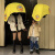 珊野卡通搞笑儿童伞创意超萌晴雨伞新颖头盔式帽子伞 小黄鸭头盔伞儿童款黄色