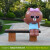 户外卡通动物坐凳摆件布朗熊长颈鹿座椅雕塑景区公园林幼儿园装饰 Y-1507-1双人蝴蝶结布朗熊