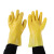 圣驰PVC浸塑颗粒加厚止滑棉绒内衬工业保护PVC浸塑手套 黄PVC加长款35