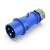 IEC309工业插头插座航空插头连接器单相电3芯16A32A防尘防水IP44 蓝色 16A母头(三芯) 蓝色  16A母头(三芯