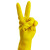 金诗洛 KY008 橡胶手套 加厚耐磨耐用清洁擦车工业劳保手套塑料手套防滑 黄色5双L