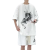 Maycaur华夫格短袖套装男士夏季款潮牌宽松大码胖子t恤夏天休闲运动短裤 TZ024白色（BOTA字母） 2XL 135-155斤